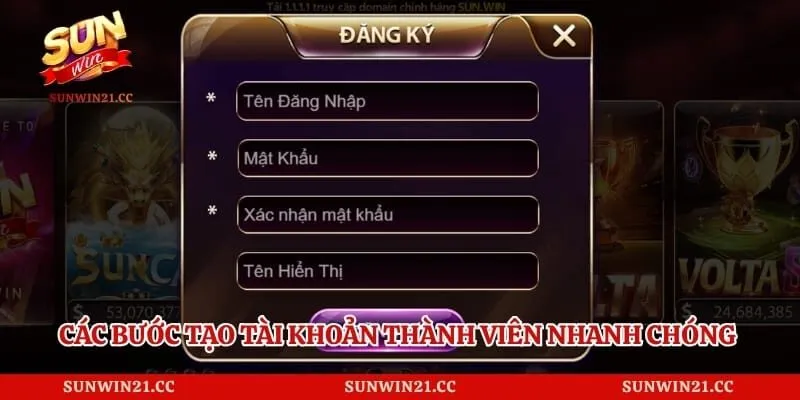 Các bước tạo tài khoản thành viên nhanh chóng trên hệ thống