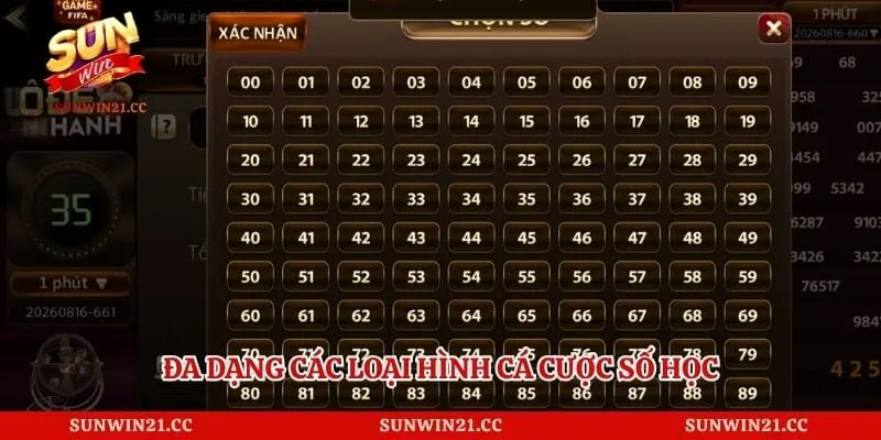Lô đề Sunwin 3 Đa dạng các loại hình cá cược số học