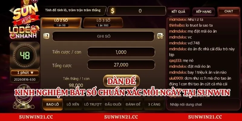 Dàn Đề - Kinh Nghiệm Bắt Số Chuẩn Xác Mỗi Ngày Tại Sunwin 1 Dàn Đề - Kinh Nghiệm Bắt Số Chuẩn Xác Mỗi Ngày Tại Sunwin