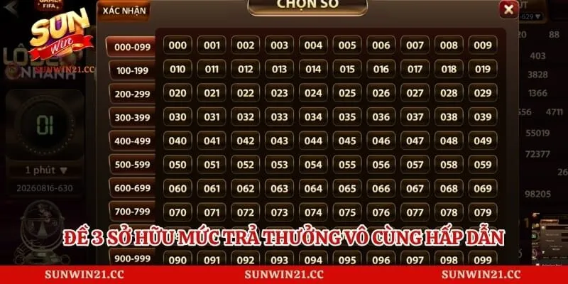 Đề 3 sở hữu mức trả thưởng vô cùng hấp dẫn