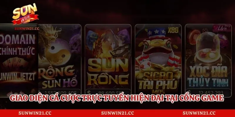 Giao diện cá cược trực tuyến hiện đại tại cổng game Sunwin
