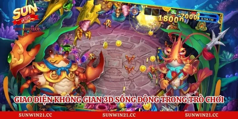 Bắn Cá Vũ Trụ - Hành Trình Săn Xu Vàng Về Tay Cực Dễ 2 Giao diện không gian 3D sống động trong trò chơi