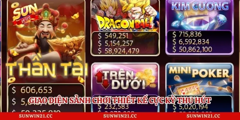 Giao diện sảnh chơi thiết kế cực kỳ thu hút