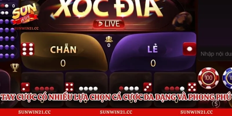 Tay cược có nhiều lựa chọn cá cược đa dạng và phong phú